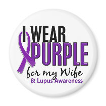 I Wear Purple For My Wife 10 Lupus Fridge Magnet