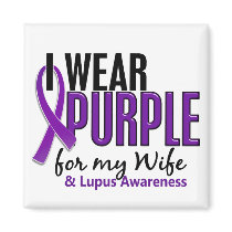 I Wear Purple For My Wife 10 Lupus Fridge Magnets