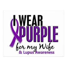 I Wear Purple For My Wife 10 Lupus Postcard