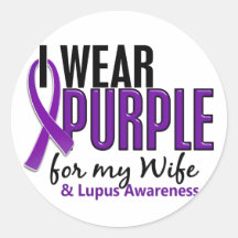 I Wear Purple For My Wife 10 Lupus Stickers