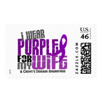 I Wear Purple For My Wife 6 Crohn’s Disease Postage Stamp