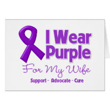 I Wear Purple For My Wife Greeting Cards