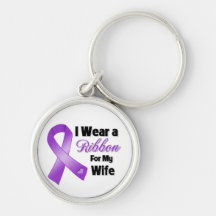 I Wear Purple For My Wife Key Chain