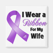 I Wear Purple For My Wife Magnets