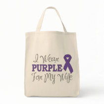I Wear Purple For My Wife (Purple Ribbon) Tote Bag