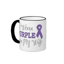 I Wear Purple For My Wife (Purple Ribbon) Mug
