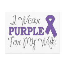 I Wear Purple For My Wife (Purple Ribbon) Post Cards
