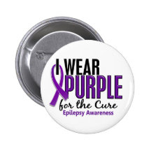 I Wear Purple For The Cure 10 Epilepsy Buttons