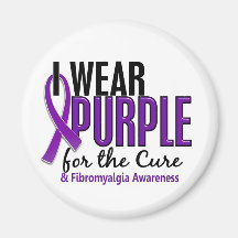 I Wear Purple For The Cure 10 Fibromyalgia Magnet