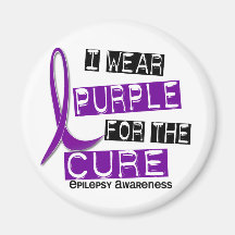 I Wear Purple For The Cure 37 Epilepsy Magnet