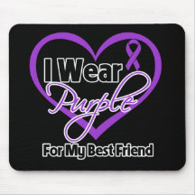 I Wear Purple Heart Ribbon - Best Friend Mouse Pads