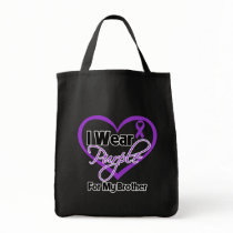 I Wear Purple Heart Ribbon - Brother Tote Bags