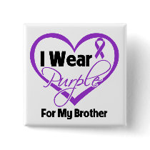 I Wear Purple Heart Ribbon - Brother Pin
