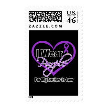 I Wear Purple Heart Ribbon - Brother-in-Law Stamp