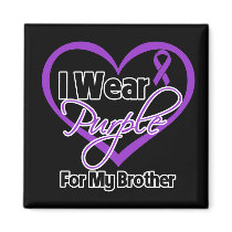 I Wear Purple Heart Ribbon - Brother Magnets