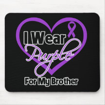 I Wear Purple Heart Ribbon - Brother Mouse Pad