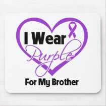I Wear Purple Heart Ribbon - Brother Mousepad
