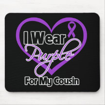 I Wear Purple Heart Ribbon - Cousin Mouse Pads