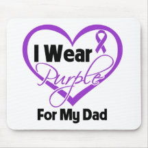 I Wear Purple Heart Ribbon - Dad Mouse Pads