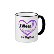I Wear Purple Heart Ribbon - Dad Mug