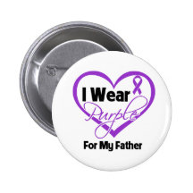 I Wear Purple Heart Ribbon - Father Pinback Button