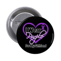 I Wear Purple Heart Ribbon - Girlfriend Pins