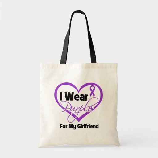 I Wear Purple Heart Ribbon - Girlfriend Tote Bags