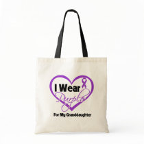 I Wear Purple Heart Ribbon - Granddaughter Tote Bag