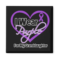 I Wear Purple Heart Ribbon - Granddaughter Fridge Magnets