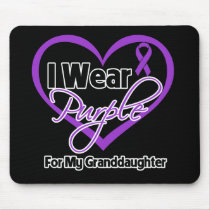 I Wear Purple Heart Ribbon - Granddaughter Mousepad