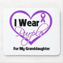 I Wear Purple Heart Ribbon - Granddaughter Mouse Pads