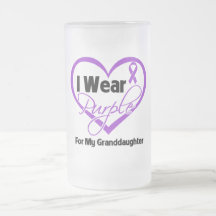 I Wear Purple Heart Ribbon - Granddaughter Coffee Mugs