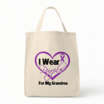 I Wear Purple Heart Ribbon - Grandma Tote Bags