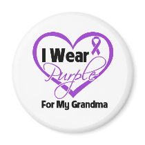 I Wear Purple Heart Ribbon - Grandma Refrigerator Magnet