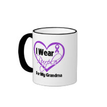 I Wear Purple Heart Ribbon - Grandma Coffee Mugs
