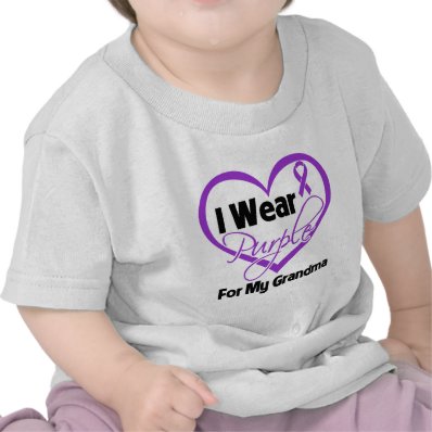 I Wear Purple Heart Ribbon - Grandma T Shirts