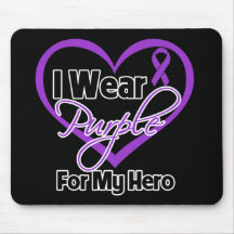 I Wear Purple Heart Ribbon - Hero Mouse Pads