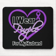 I Wear Purple Heart Ribbon - Husband Mousepads