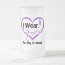 I Wear Purple Heart Ribbon - Husband Mugs