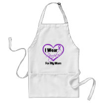 I Wear Purple Heart Ribbon - Mom Apron