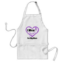 I Wear Purple Heart Ribbon - Mom Apron