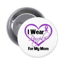 I Wear Purple Heart Ribbon - Mom Pins