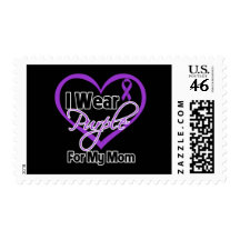 I Wear Purple Heart Ribbon - Mom Postage Stamps