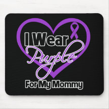 I Wear Purple Heart Ribbon - Mommy Mousepad
