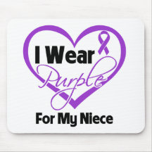 I Wear Purple Heart Ribbon - Niece Mousepads