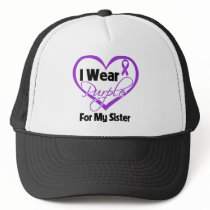 I Wear Purple Heart Ribbon - Sister Mesh Hat