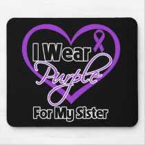 I Wear Purple Heart Ribbon - Sister Mousepad