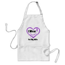 I Wear Purple Heart Ribbon - Wife Aprons