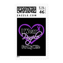 I Wear Purple Heart Ribbon - Wife Postage Stamp
