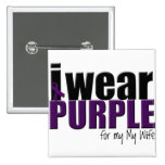 I Wear Purple to Support my Wife Buttons